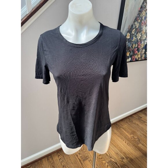 Lululemon Love Crew Pima Cotton T-Shirt Tee Black Size 4 - Picture 1 of 2